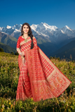 Grand Wedding Red Bandhni Viscose Jacquard Silk Saree