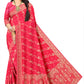 Heritage Red Colour Viscose Satin  Banarasi Jacquard Saree