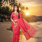 Heritage Red Colour Viscose Satin  Banarasi Jacquard Saree