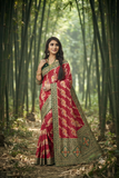 Modern Designer Organza (Kora) Saree with Meenakari work  Jacquard Silk Saree for Women