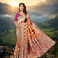 Contemporary Woven Organza with Meenakari work Jacquard Party Wear Saree