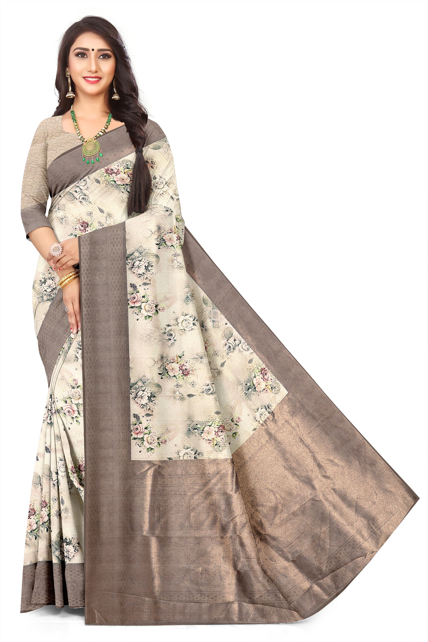 Designer Digital Print with Jacquard Woven Saree | Luxury Collection