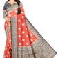 Royal Tissue Red with Navy Blue Viscose Jacquard Saree with Rich Pallu & Woven Border