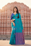 South Indian Kanjivaram-Style Jacquard Saree – Rich Woven Pattern