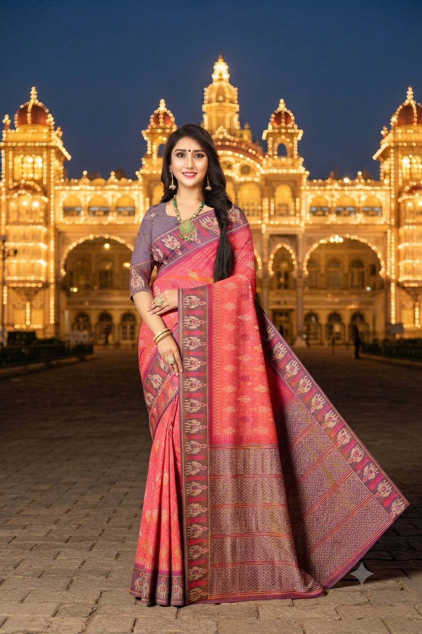 Handwoven Pochampally South Indian Jacquard Saree – Luxury Ethnic Wear