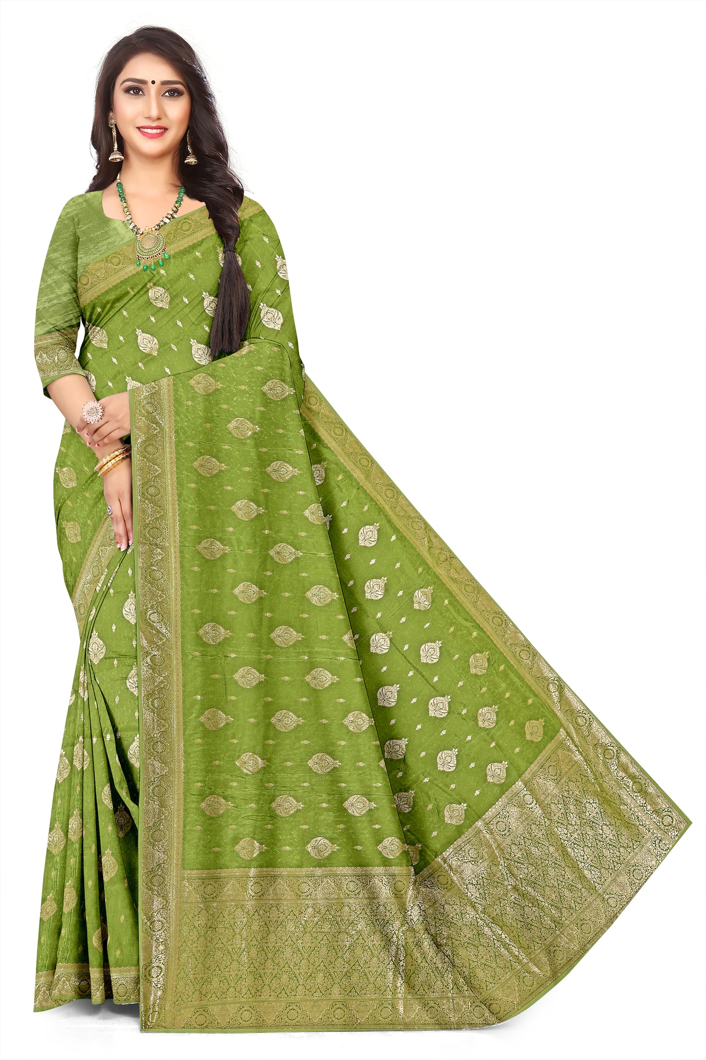 Satin Saree – Chic Ethnic Ensemble