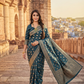 Dark Blue Viscose Satin Saree – Office & Casual Wear