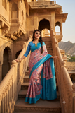 Premium Digital Floral Print Jacquard Saree with Rich Pallu