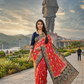 Traditional Floral Jaal Bandhani with Meenakari work Woven Jacquard Saree