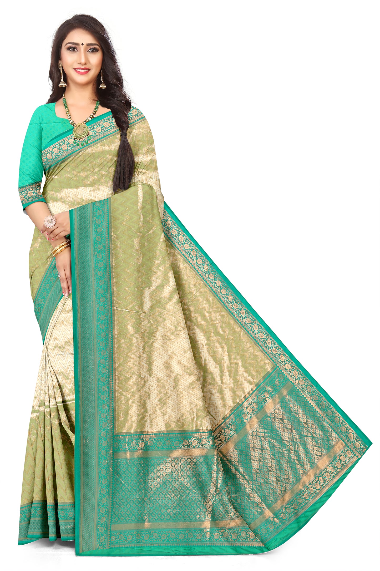 Traditional Tissue Jacquard Saree with Intricate Woven Design