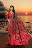Geometric Ikat Pochampally South Indian  Saree – Ethnic Wear