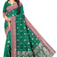 Rich Pattern Woven Paisley Dark Green with jaal Jacquard Silk Saree