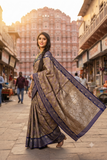 Designer Flower Motif Pattern Jacquard Saree