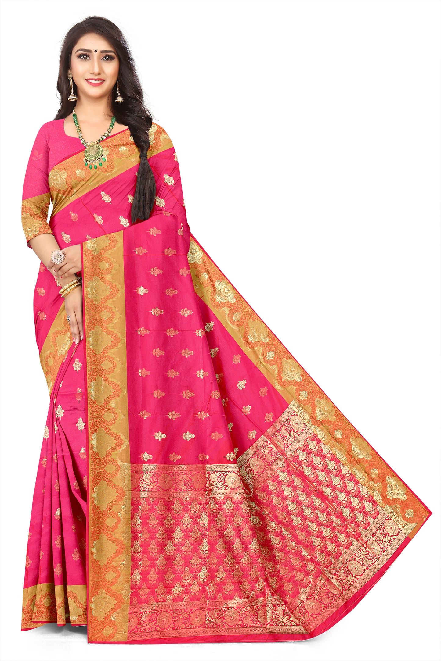 Graceful Jacquard  Banarasi Style Red Colour  Saree for Women