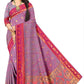 Heritage Jacquard Weaving Grey Colour Saree for Festive Collection