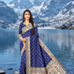 "Pure Lurex Zari With navy blue Paithani Silk Saree –  Maharashtrian Heritage"