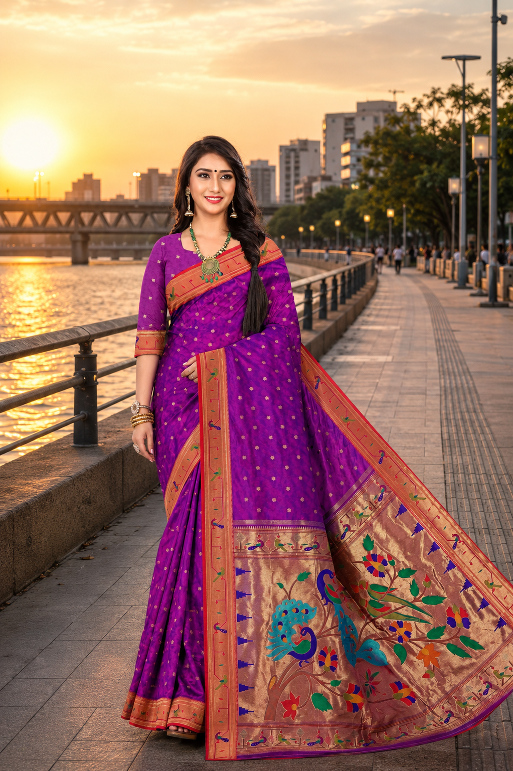 "The Soul of Maharashtra Woven in Golden Threads — Paithani"