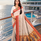 Peacock Cream Paithani Jacquard Silk Saree with Zari Woven Border & Pallu