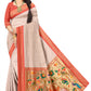 Peacock Charm Fone Colour Paithani Jacquard Saree